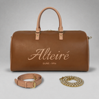 Brown Leather bag with accessories
